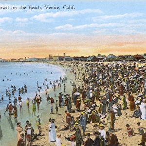 Crowded beach at Venice, California, USA