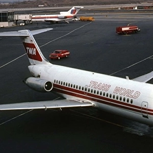 Douglas DC-9 14 of TWAs N1054T at La Guardia, Feb 1977