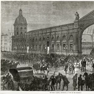 Early Morning at the Smithfield Meat Market, London 1870