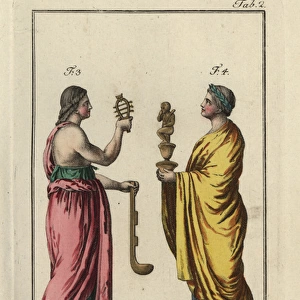 Egyptian woman with sistrum and simpulum