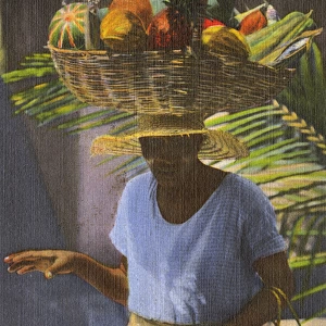 Elderly lady fruit seller - Nassau, Bahamas