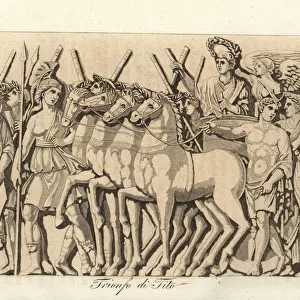 Emperor Titus in a quadriga after his victory over Jerusalem