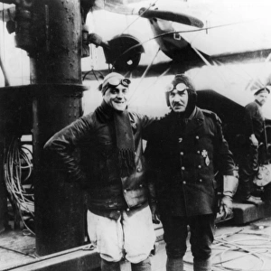 Two German pilots in relaxed mood, WW1