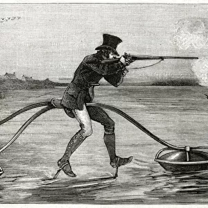 Imaginary aquatic velocipede for use by duck hunters 1823