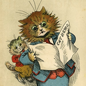 Louis Wain, Daddy Cat - reading the newspaper