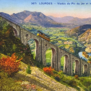 Lourdes, Frances - Funicular Railway - Viaduct du Pic du Jer