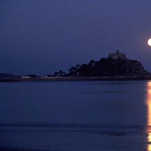 Moonrise over St Michaels Mount, Cornwall
