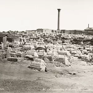 Pompeys Pillar, Roman triumphal column Alexandria, Egypt