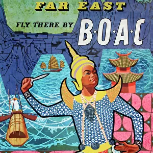 Poster, Far East, fly there by BOAC