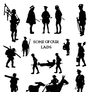 Silhouettes of soldiers in wartime