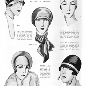 Small hats featured in the Deauville season, 1927