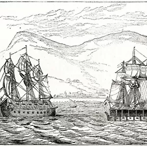 Spanish battering ships, port and starboard, used between 1781