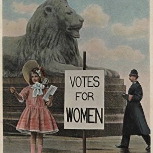 Suffragette Girl Protests Trafalgar Square