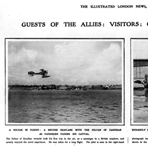 Sultan of Zanzibar in British seaplane, 1917