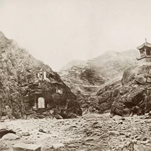 Vintage 19th century photograph: Nankou Pass, north of Peking, Beijing, China