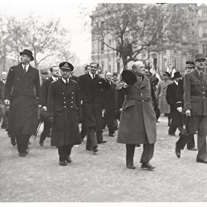 Vintage photograph WW II Winston Churchill and de Gaulle