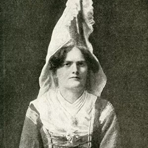 Woman in traditional headdress, Normandy, Northern France