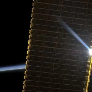 Solar array panel, ISS image