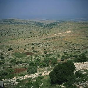Aerial view over the Afrin Valley with the Plain of Amuq beyond