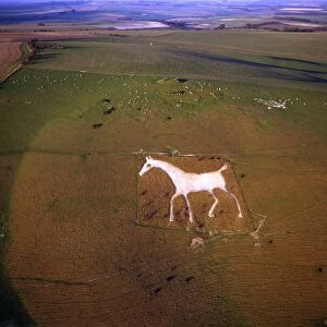 Aerial view of Alton Barnes White Horse, Alton Barnes, Wiltshire, England