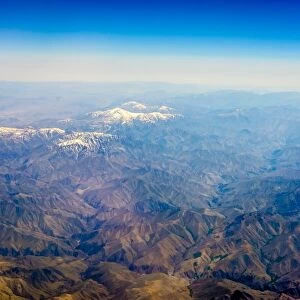 Aerial view of Kashmir mountains, near the border of Pakistan and Afghanistan, Asia