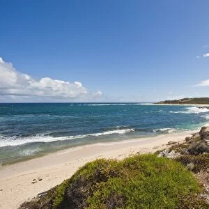 Looking north from Gnarabup towards the famous surf break at the mouth of the Margaret River