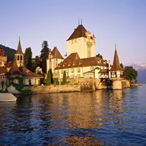 The Oberhofen Castle on Lake Thun in Switzerland