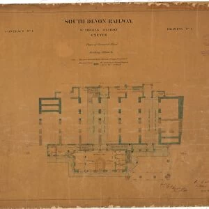 South Devon Railway St Thomas Station Exeter - Plan of Ground Floor [1860]
