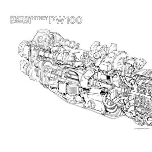 Pratt & Whitney Canada PW100 Cutaway Drawing