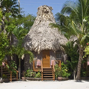 Belize, Ambergris Caye, San Pedro, Ramons Village Resort, Thatched room cabana