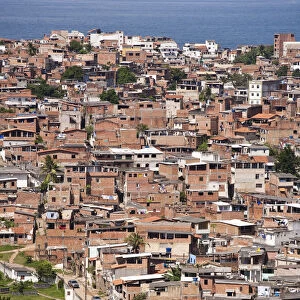 Brazil, Bahia, Salvador, A favela, slum community, in the centre of the Brazilian