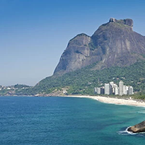 Brazil, Rio de Janeiro state, Rio de Janeiro city, the Pedra da Gavea with Sao Conrado