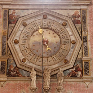 Clock in Santi Giovanni e Paolo, Venice, Veneto, Italy