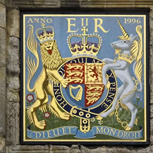 Coat of Arms over Priors Gate, Winchester, Hampshire, UK