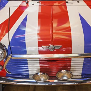 England, London, Souvenir Shop Display of Mini Minar Car Painted with Union Jack Flag