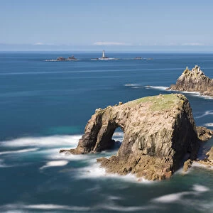 Enys Dodnan, the Armed Knight and Longships Lighthouse, all off the coast of Land s