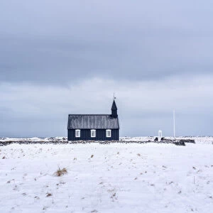 Iceland: the famous black church of Buda in the Snaefellsnes peninsula