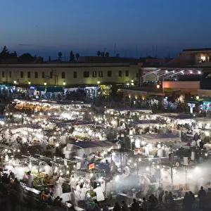 Morocco, Marrakech, Djemma el-Fna Square Food Stands