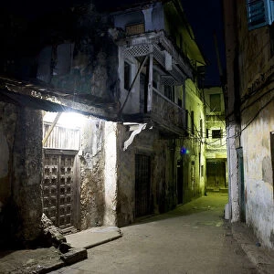 Night time Street scene in Stone Town, Unguja Island, Zanzibar archipelago, Tanzania