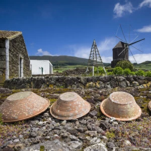 Portugal, Azores, Terceira Island, Doze Ribeiras, traditional Azorean windmill