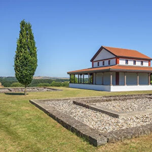Reconstructed gallo-roman Temple on Martberg, Pommern, Mosel Valley, Rhineland-Palatinate