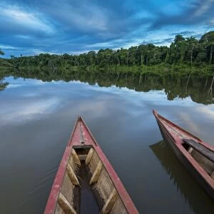 South America, Peru, Amazonia, Manu National Park, UNESCO World Heritage, dugout