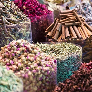 United Arab Emirates, Dubai. Spices for sale at the souk
