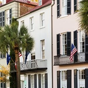 USA, South Carolina, Charleston, Colourful buildings in the historical centre