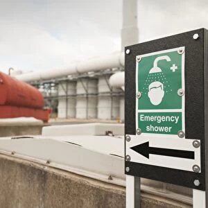 The odour suppresant plant at Daveyhulme wastewater treatment plant in Manchester, UK. United Utilities Daveyhulme plant processs all of Manchester sewage and deals with 714 million litres a day. The sewage sludge from the plant is put in huge