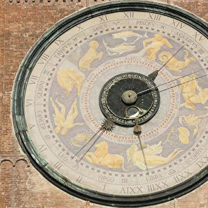 Italy, Lombardy, Cremona, astrological clock on the belltower, Torrazzo