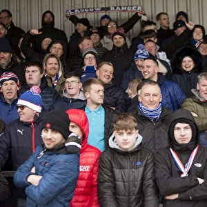 Rangers Fans Celebrate Fifth Round Victory in the Scottish Cup at Somerset Park (2003)