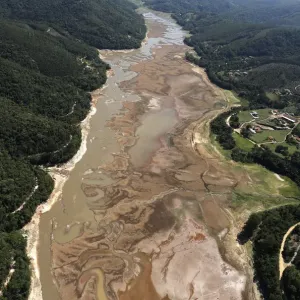 Aerial view of the Atibainha dam, part of the Cantareira reservoir Aerial view of the Atibainha dam, part of the Cantareira reservoir
