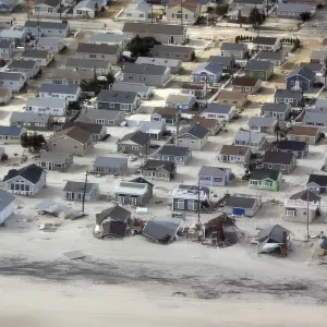 An aerial view of the damage around Atlantic City, New Jersey is seen in the aftermath of An aerial view of the damage around Atlantic City, New Jersey is seen in the aftermath of
