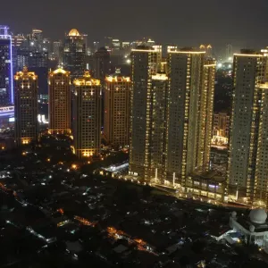 An aerial view of Indonesias capital city of Jakarta
